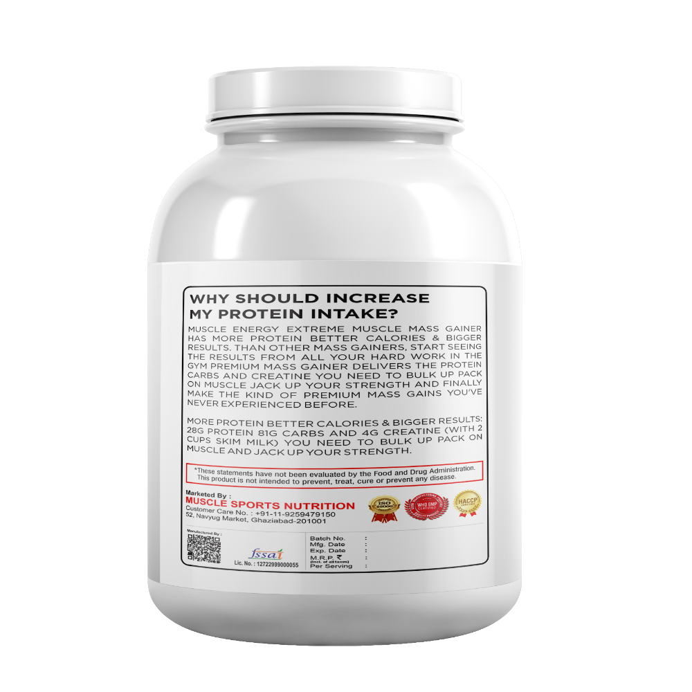 Muscle Energy Extreme Muscle Mass Gainer Cake Flavor 2750gm - Image 2