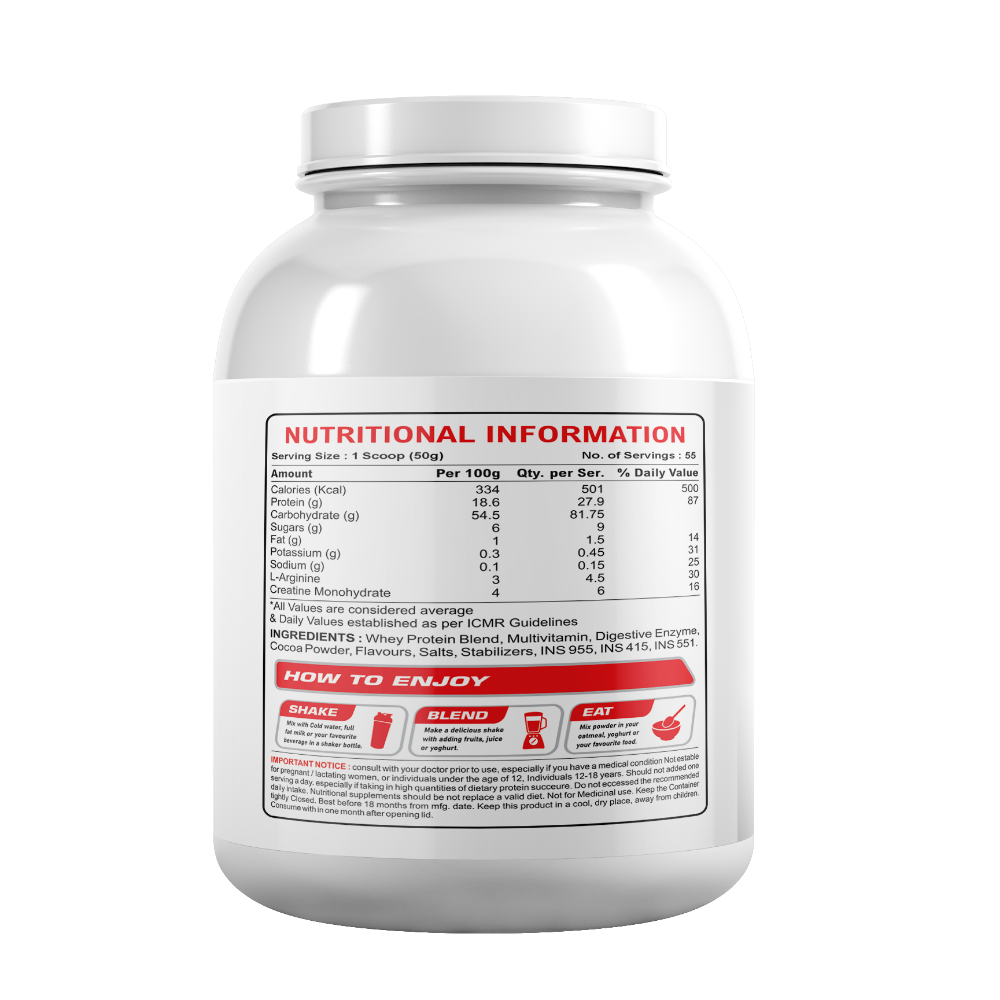 Muscle Energy Extreme Muscle Mass Gainer Cake Flavor 2750gm - Image 3