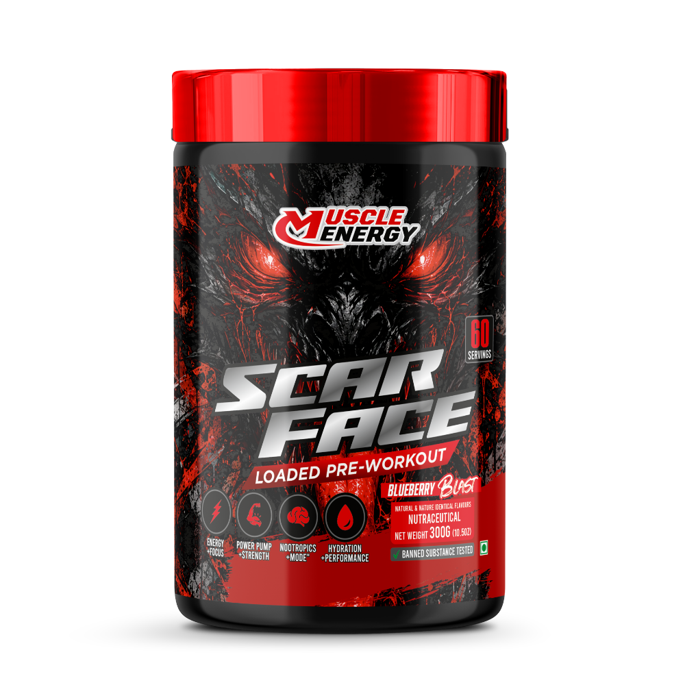 Muscle Energy Scar Face Pre Workout, Blueberry 300gm