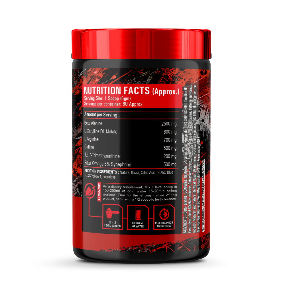 Muscle Energy Scar Face Pre Workout, Blueberry 300gm - Image 3